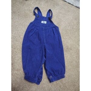 Vintage Baby B'gosh Oshkosh Blue Cotton Overalls Boys Sz 12 Months Paper Tag USA